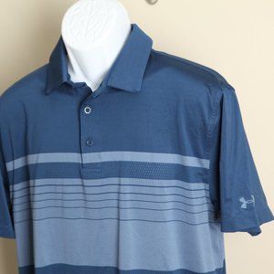 Under Armour Men's blue heatgear golf polo shirt L